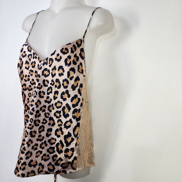 Victoria's Secret Women Camisole Small Beige Cheetah Print Lace Adjustable Strap - Picture 4 of 12